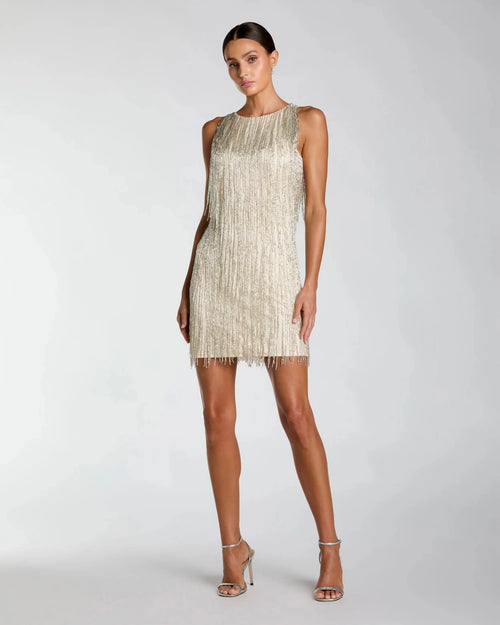 Beaded Fringe Mini Dress