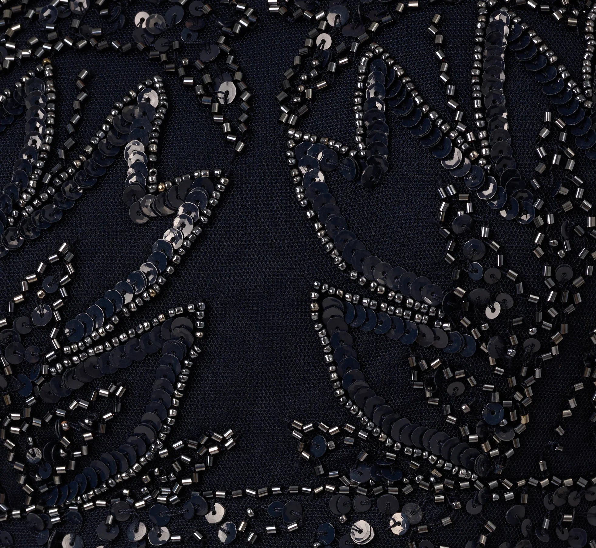 Auspros Hand-Beaded Sleeveless Slim Column Gown In Midnight