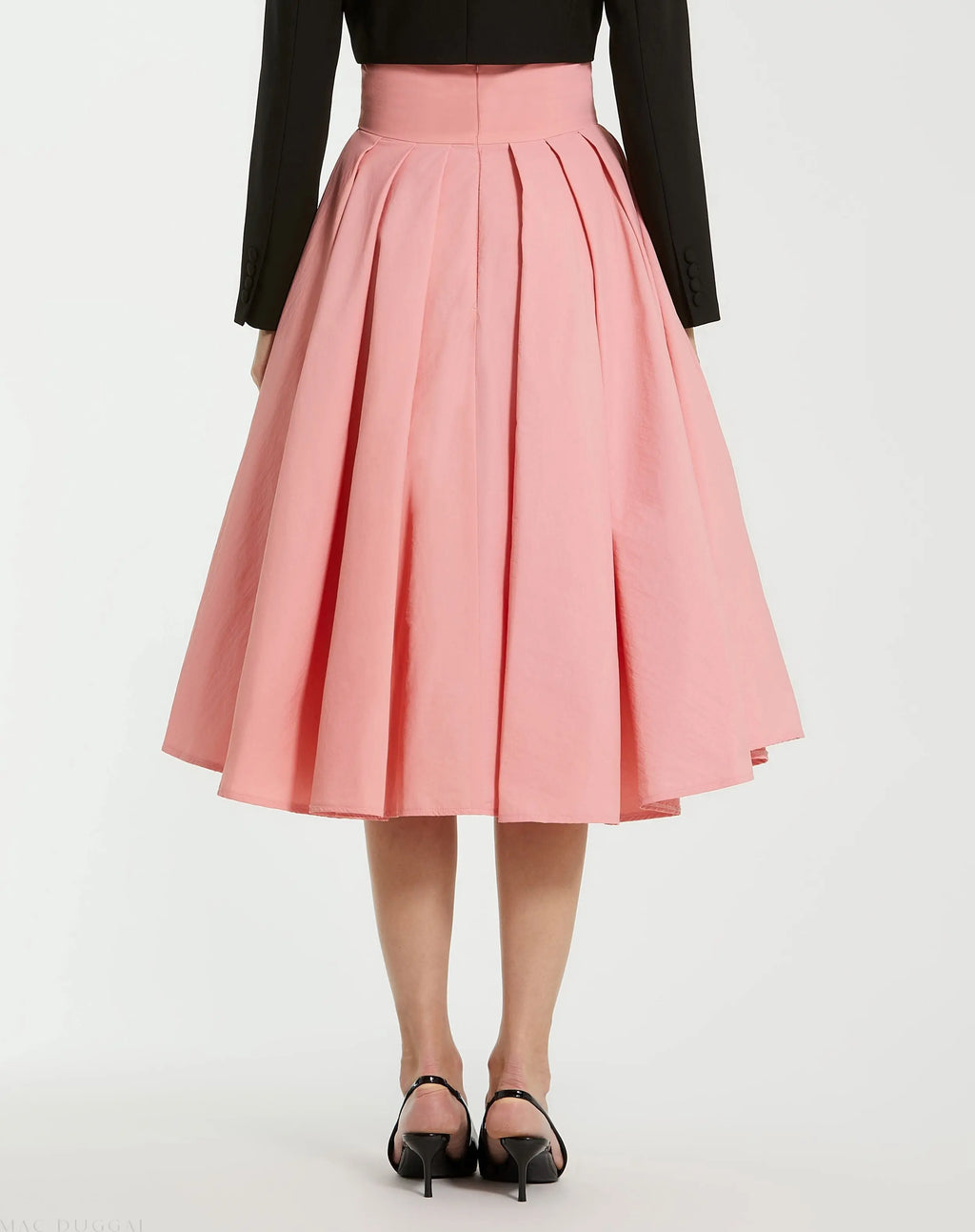 The Bubbly Pink Faille High Waisted Midi Full Circle Skirt