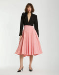 The Bubbly Pink Faille High Waisted Midi Full Circle Skirt