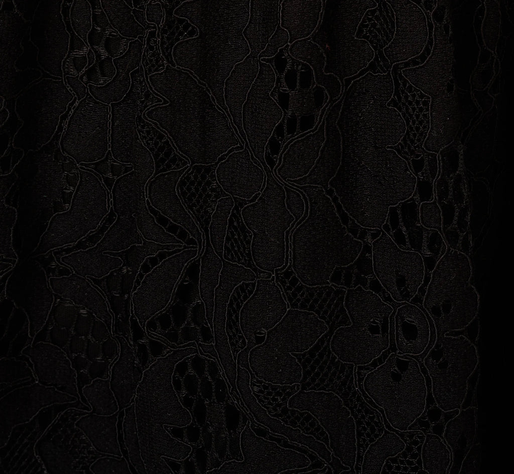 Sleeveless Collared Lace Fit And Flare Dress In Black
