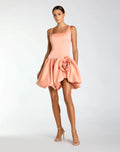 Sleeveless Satin Bubble Hem Mini Dress