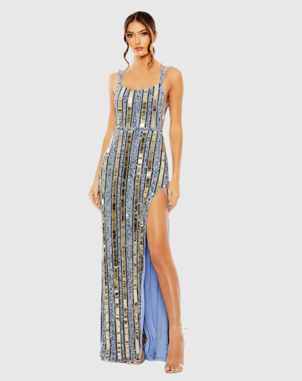 Halter Neck Embellished Detailed Back Gown