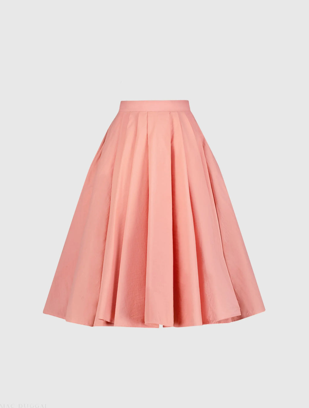 The Bubbly Pink Faille High Waisted Midi Full Circle Skirt