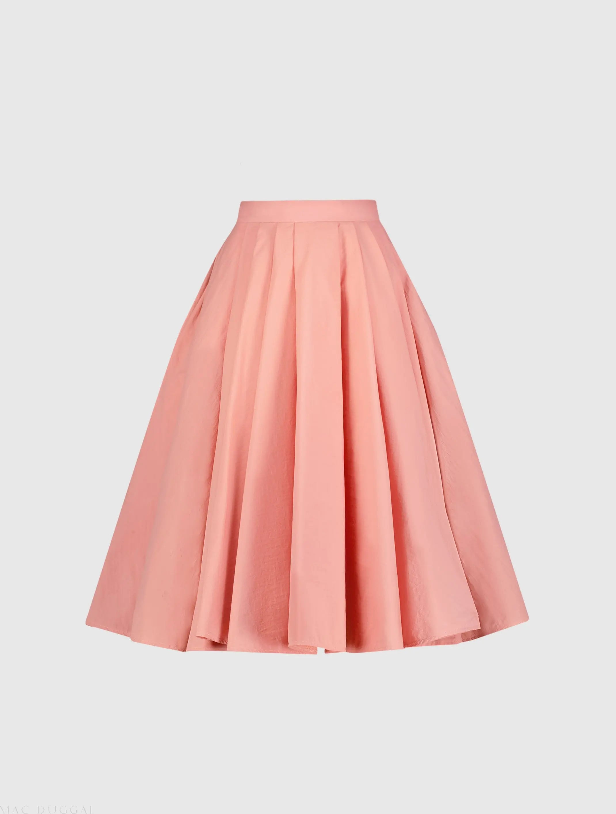 The Bubbly Pink Faille High Waisted Midi Full Circle Skirt