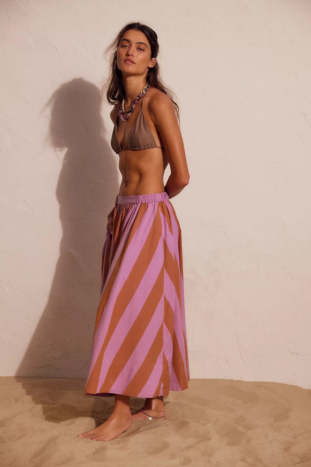 Lowen Striped Midi Skirt