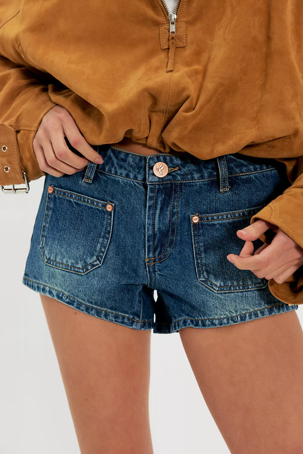 OneTeaspoon Retro Dukes Low-Waist Mini Shorts