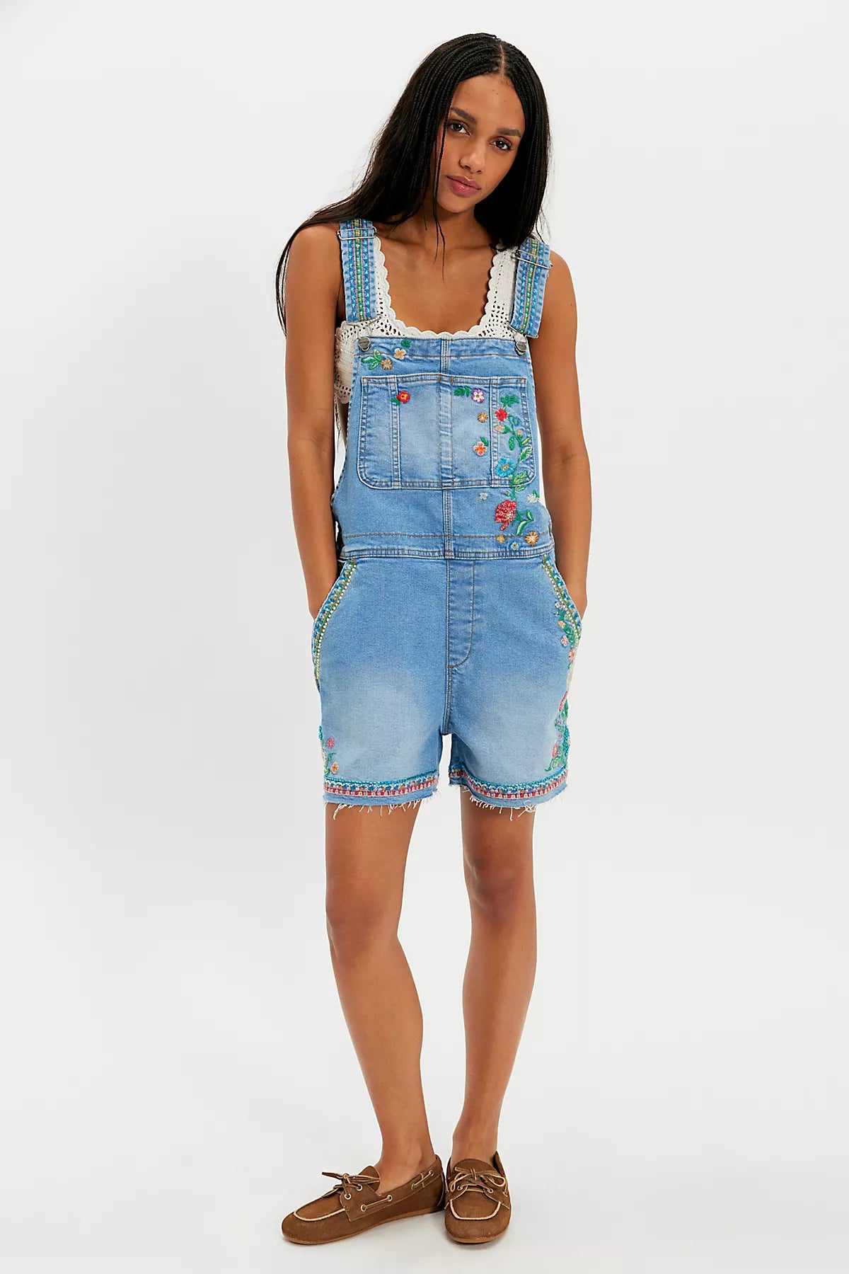 Driftwood Embroidered Shortalls