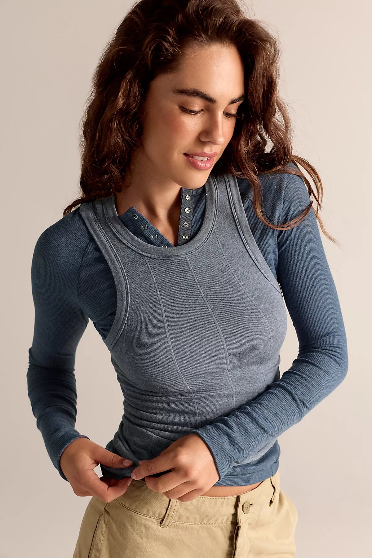 Keeping It Light Ribbed Henley