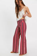 Laagam Leroy Red Striped Twill Pants