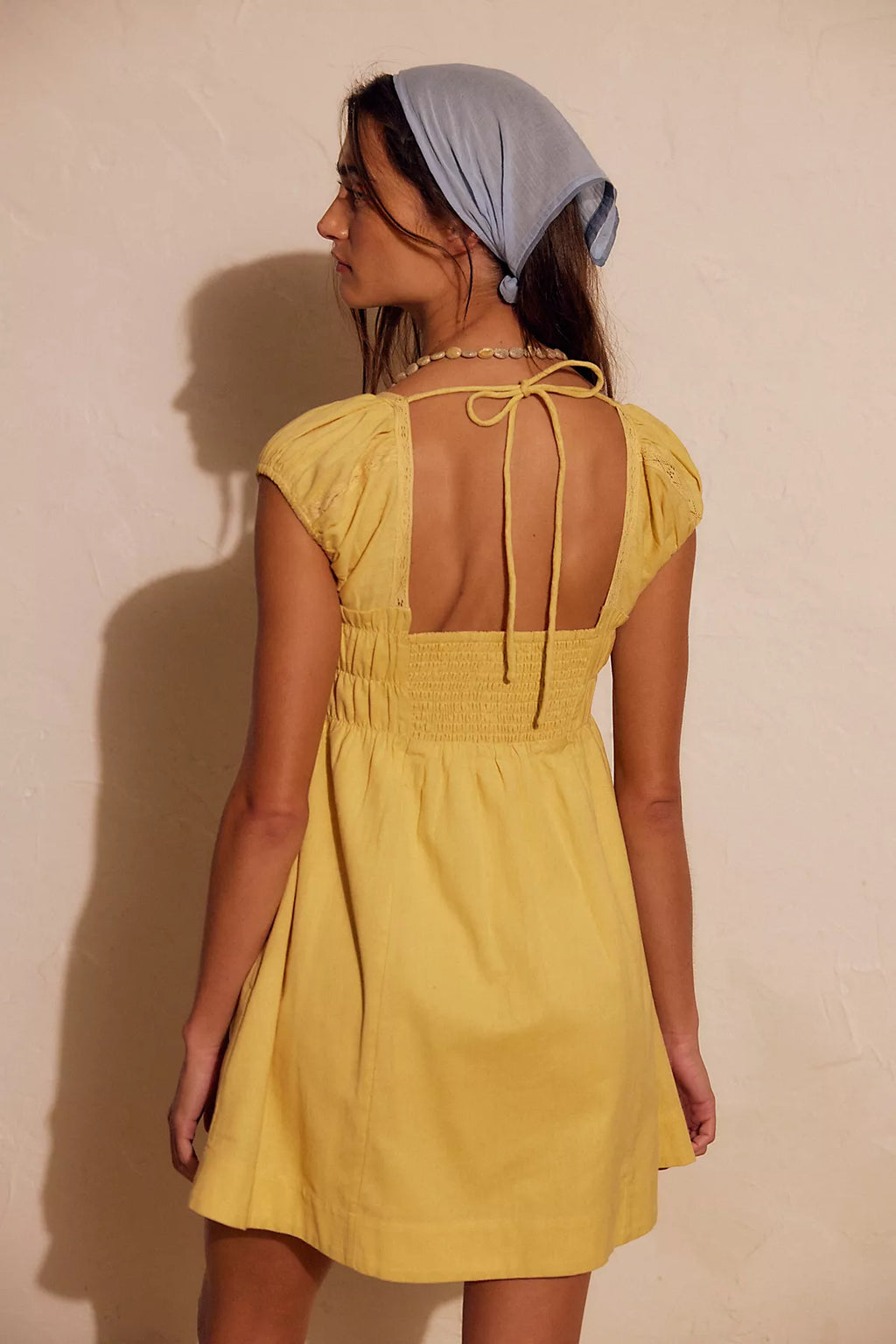Nina Babydoll Cotton-Linen Mini Dress