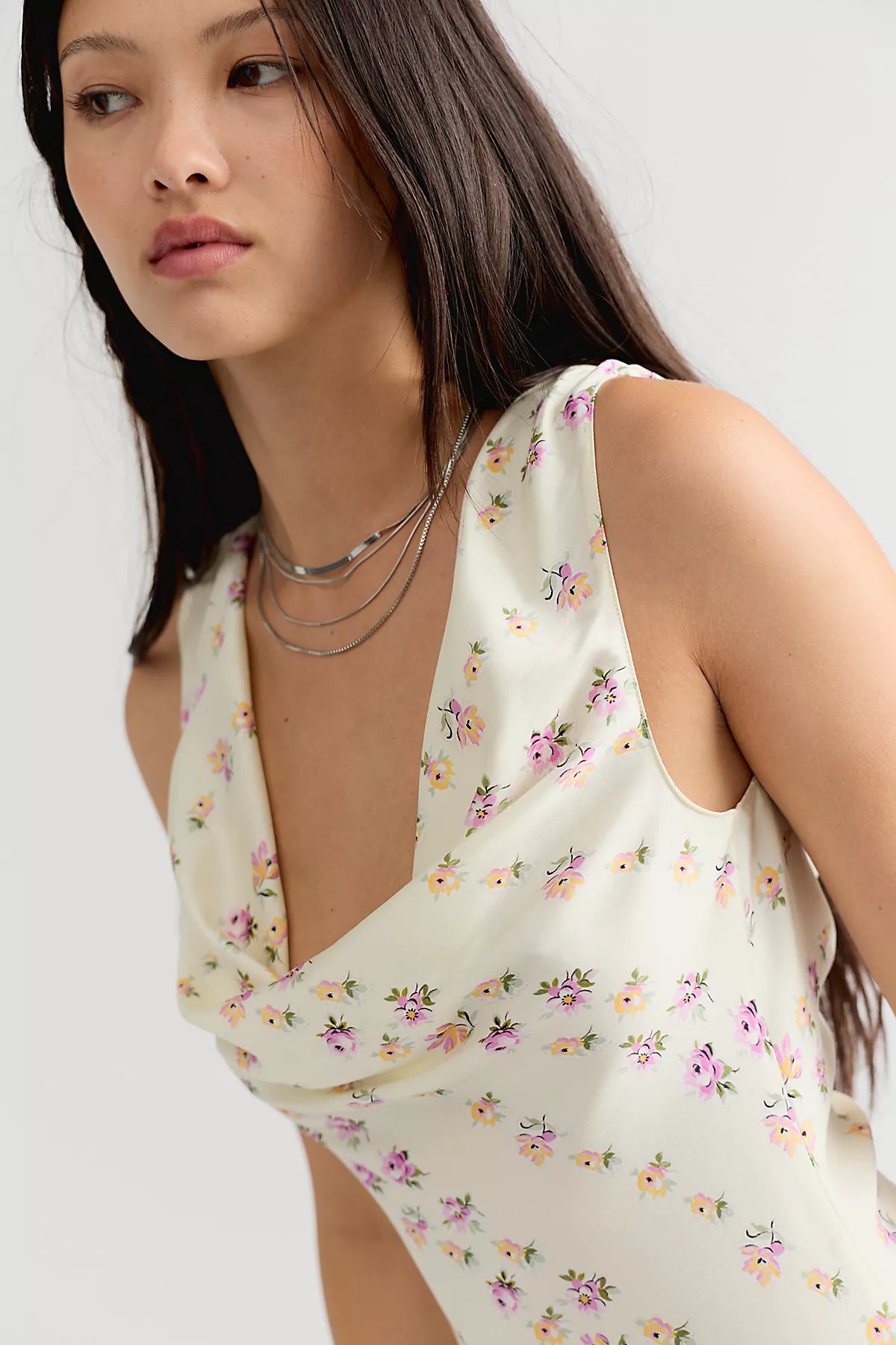 Frankies Bikinis Chloe Silk Mini Slip Dress