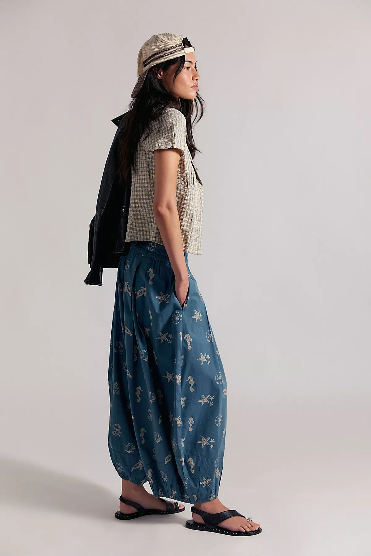 Moonflower Printed Pull-On Balloon Pants