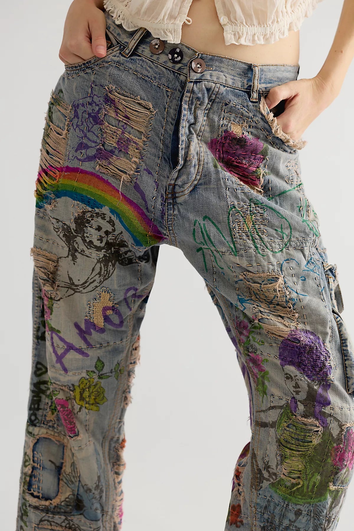 Magnolia Pearl Rainbow Low-Rise Jeans