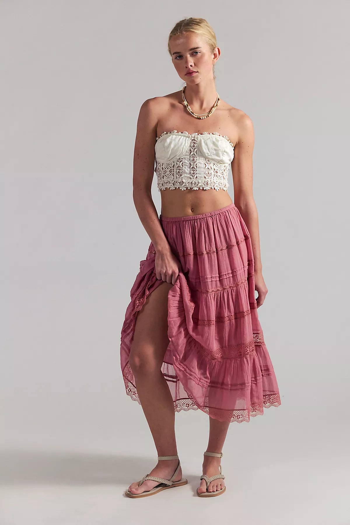FP One Lily Lace Midi Skirt