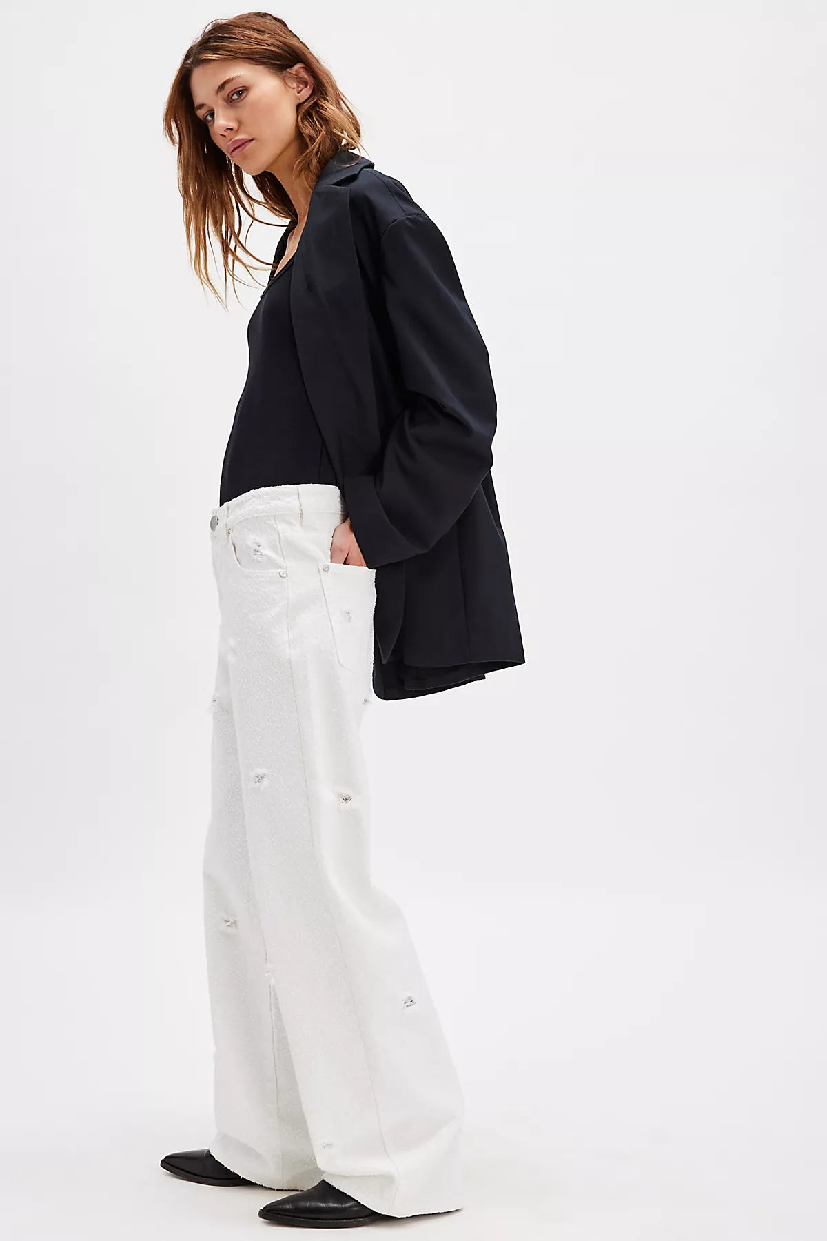 OneTeaspoon Jackson Textured Mid-Rise Jeans