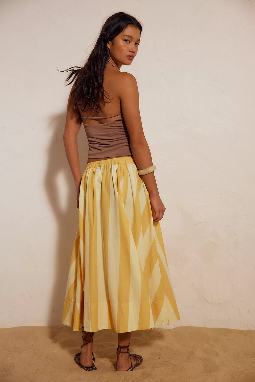 Lowen Striped Midi Skirt