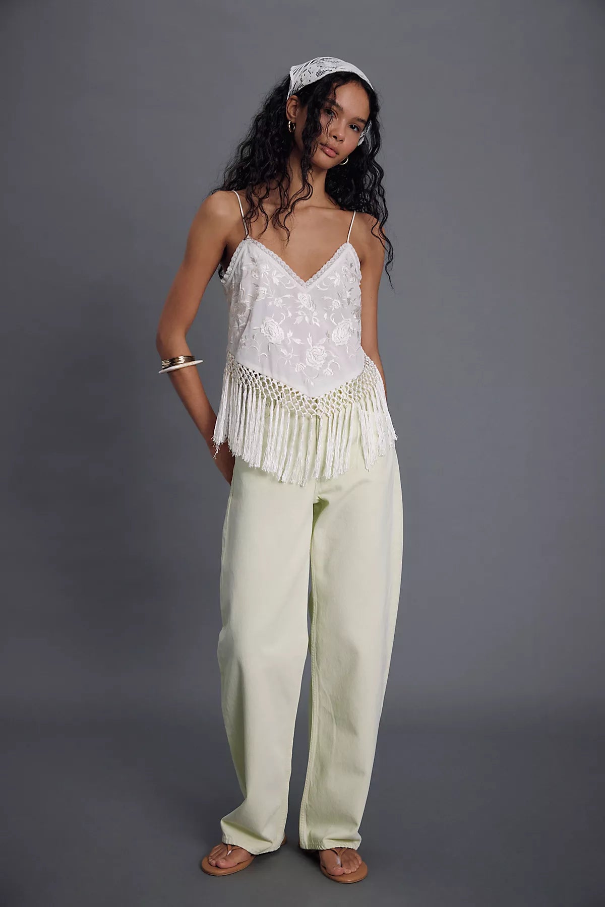 LoveShackFancy Annemarie Fringe Top