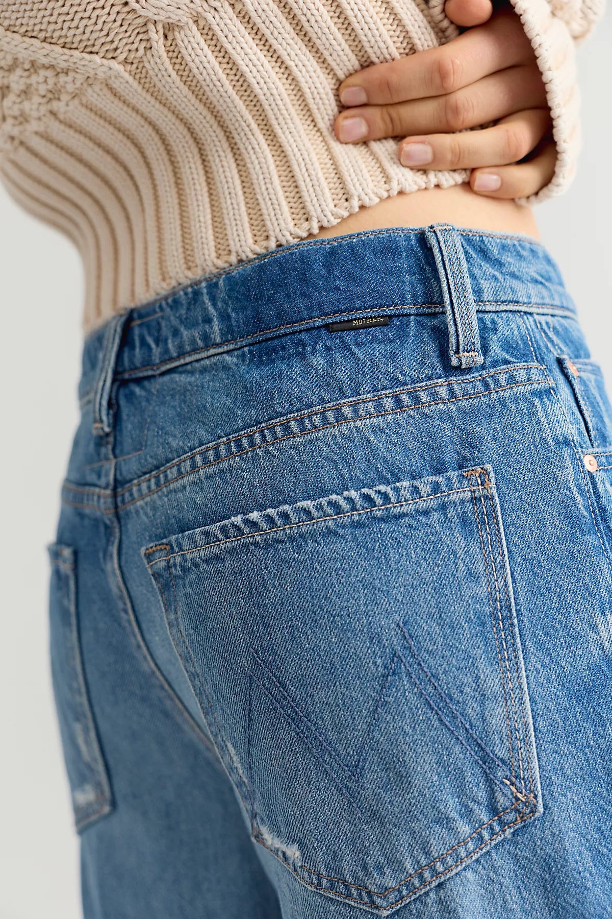 MOTHER The Rerun Zip Sneak Jeans