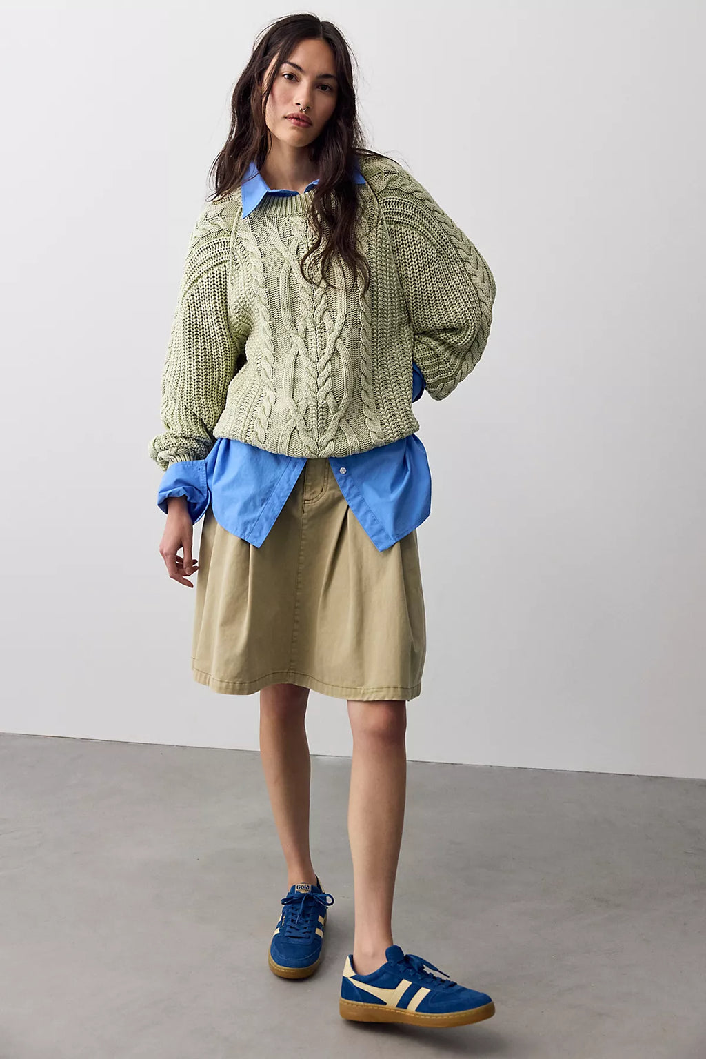 Frankie Cable Knit Cotton Sweater