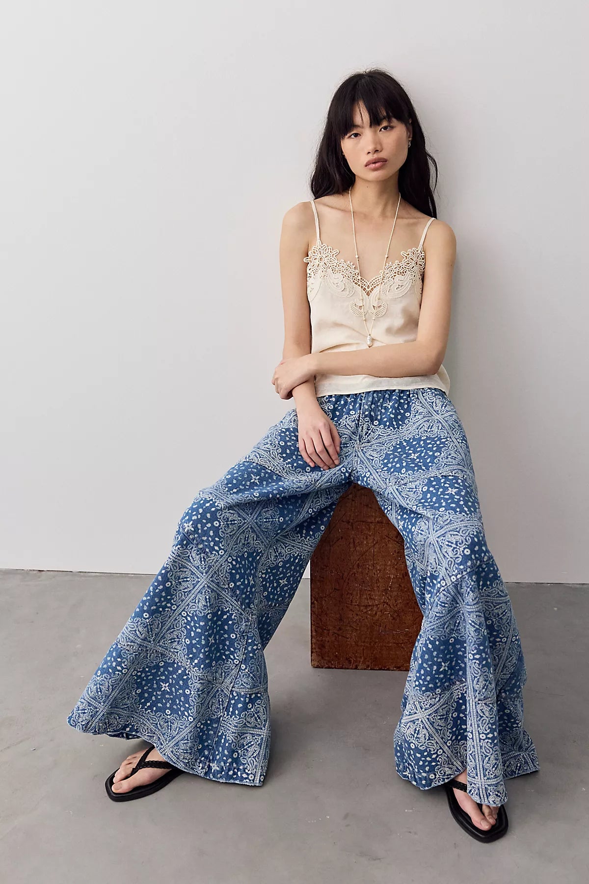 OneTeaspoon Daddios Printed Super Wide-Leg Jeans