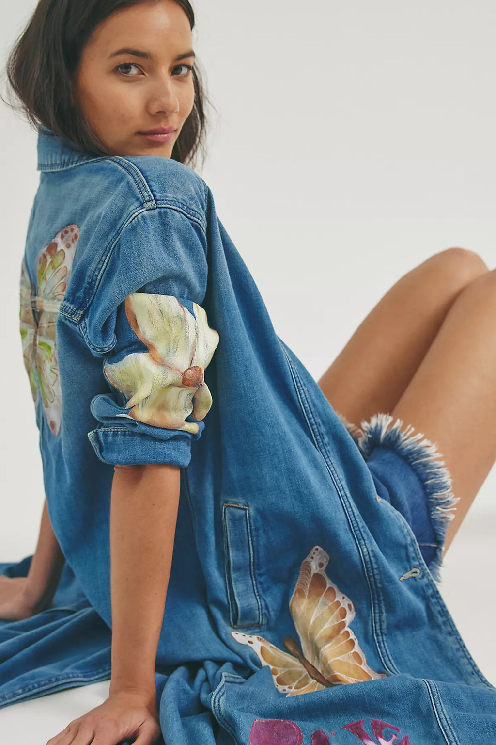 FP X Juliet Johnstone Hand-Painted Monique Denim Duster