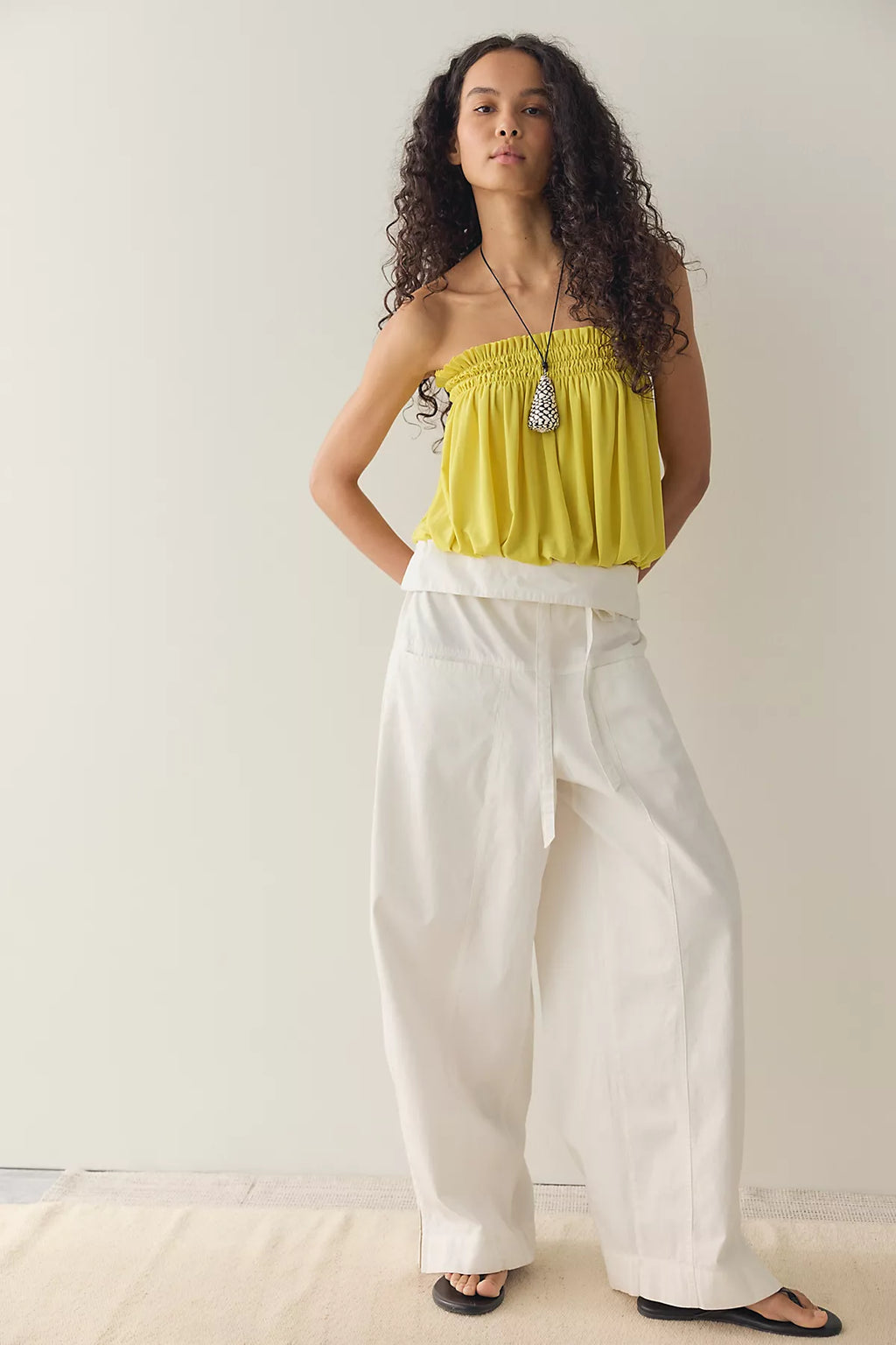 Norma Kamali Strapless Peasant Bodysuit