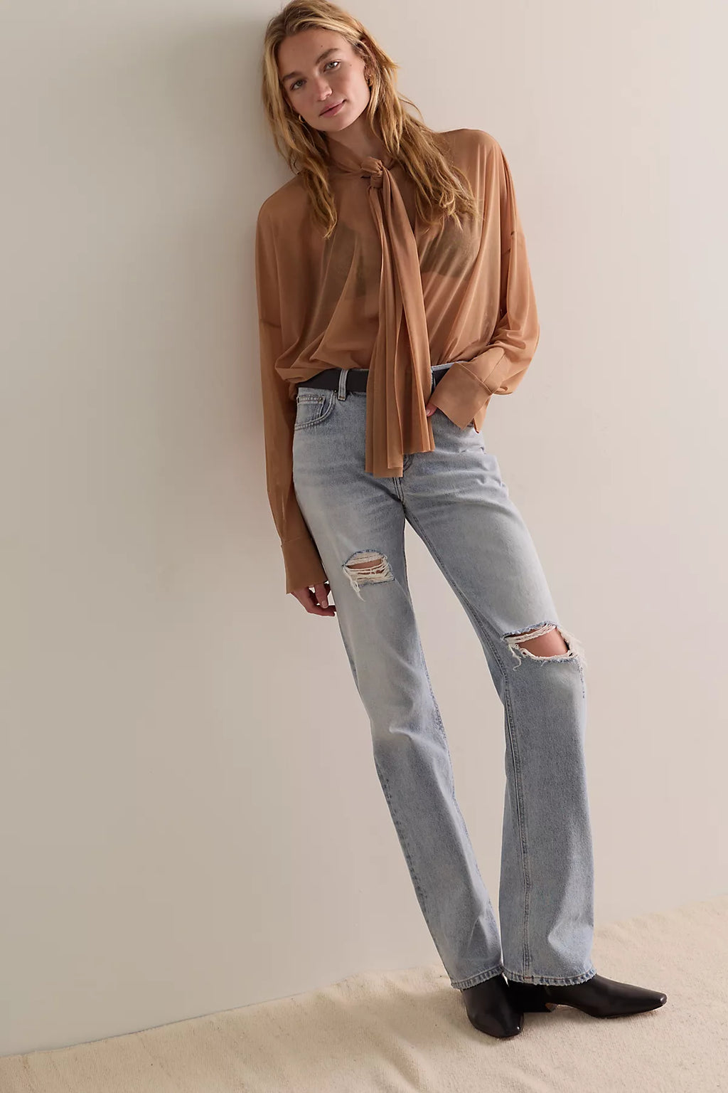 Norma Kamali Oversized Shirt Bodysuit
