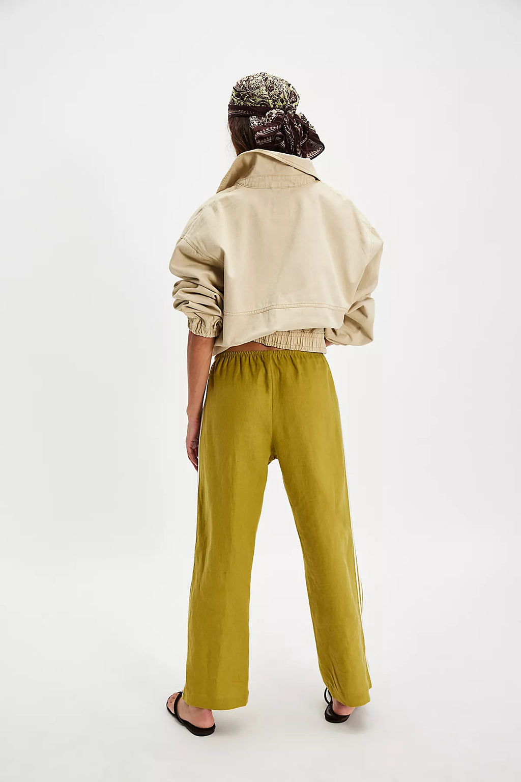 DONNI. The Linen Stripe Crop Pants