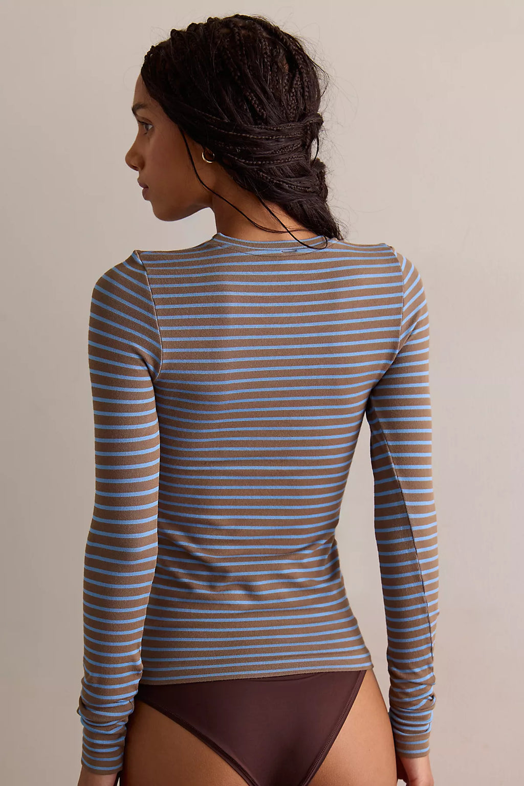 Just Enough Stripe Crew Neck Long Sleeve