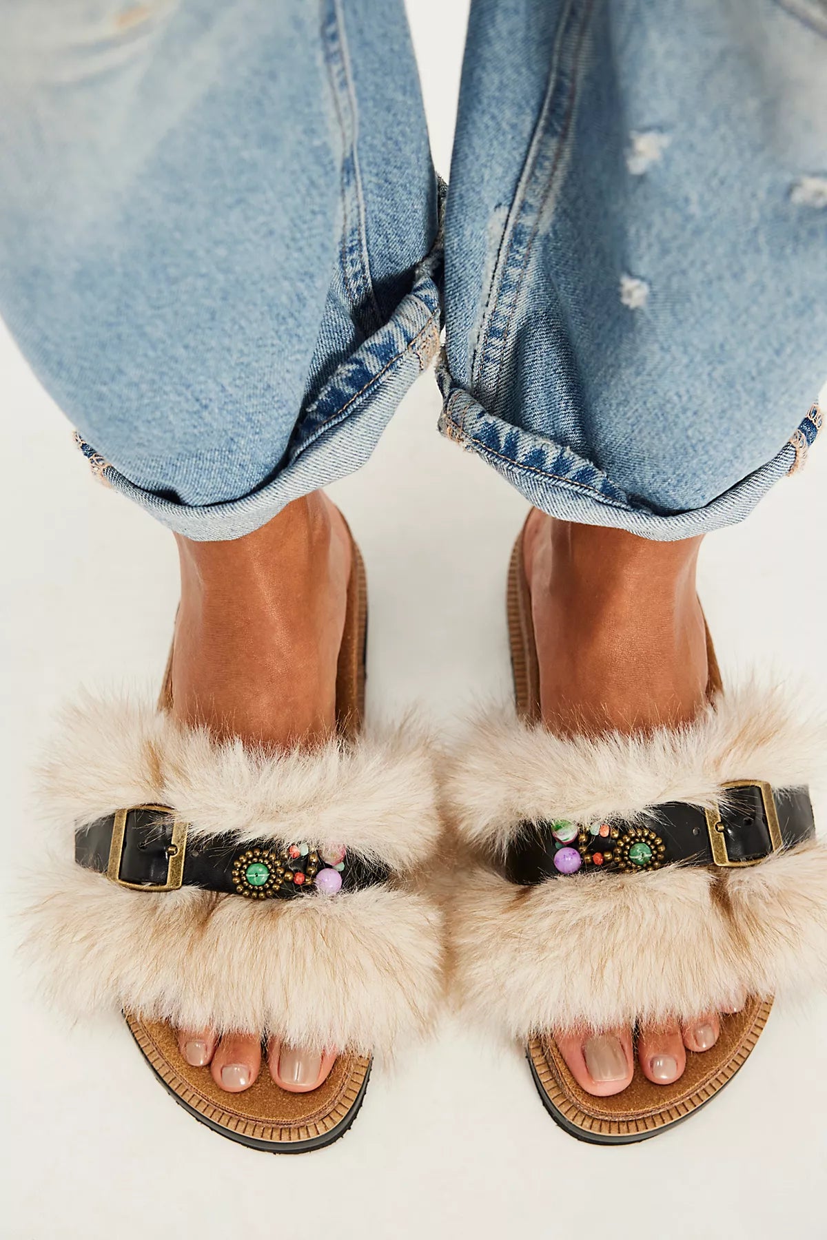 Frankie Faux Fur Slide Sandals