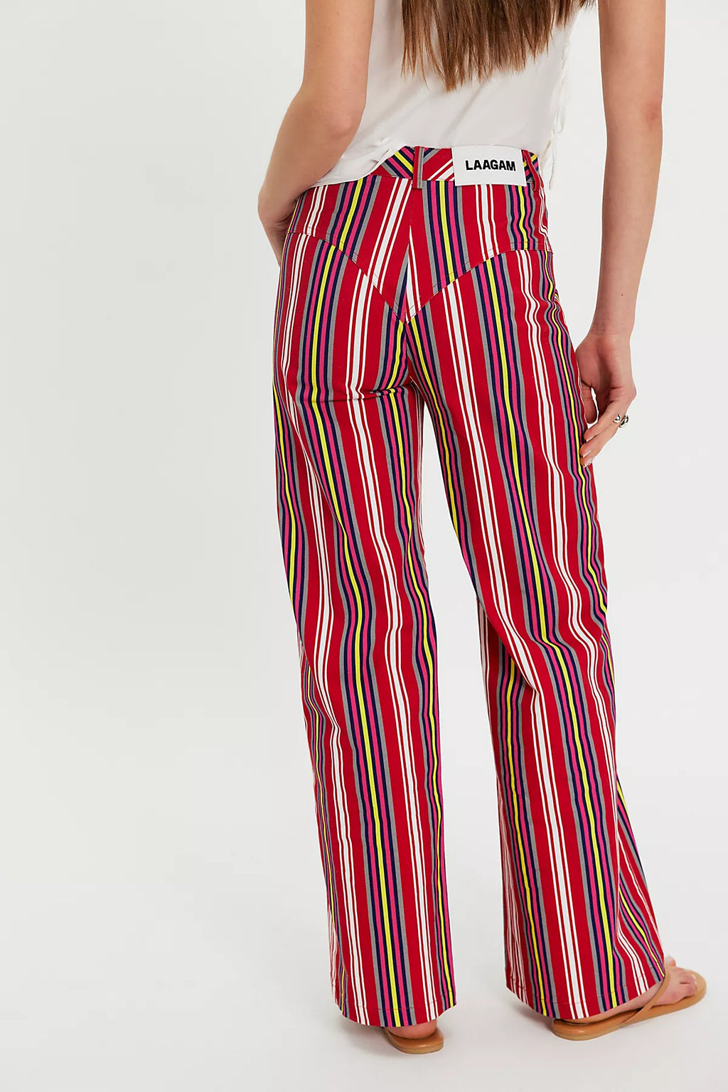 Laagam Leroy Red Striped Twill Pants