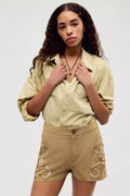 Nigel Preston Embellished Suede Shorts