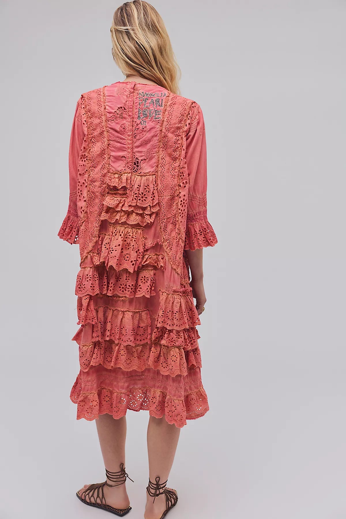 Magnolia Pearl Carmen Eyelet Ruffle Midi Dress