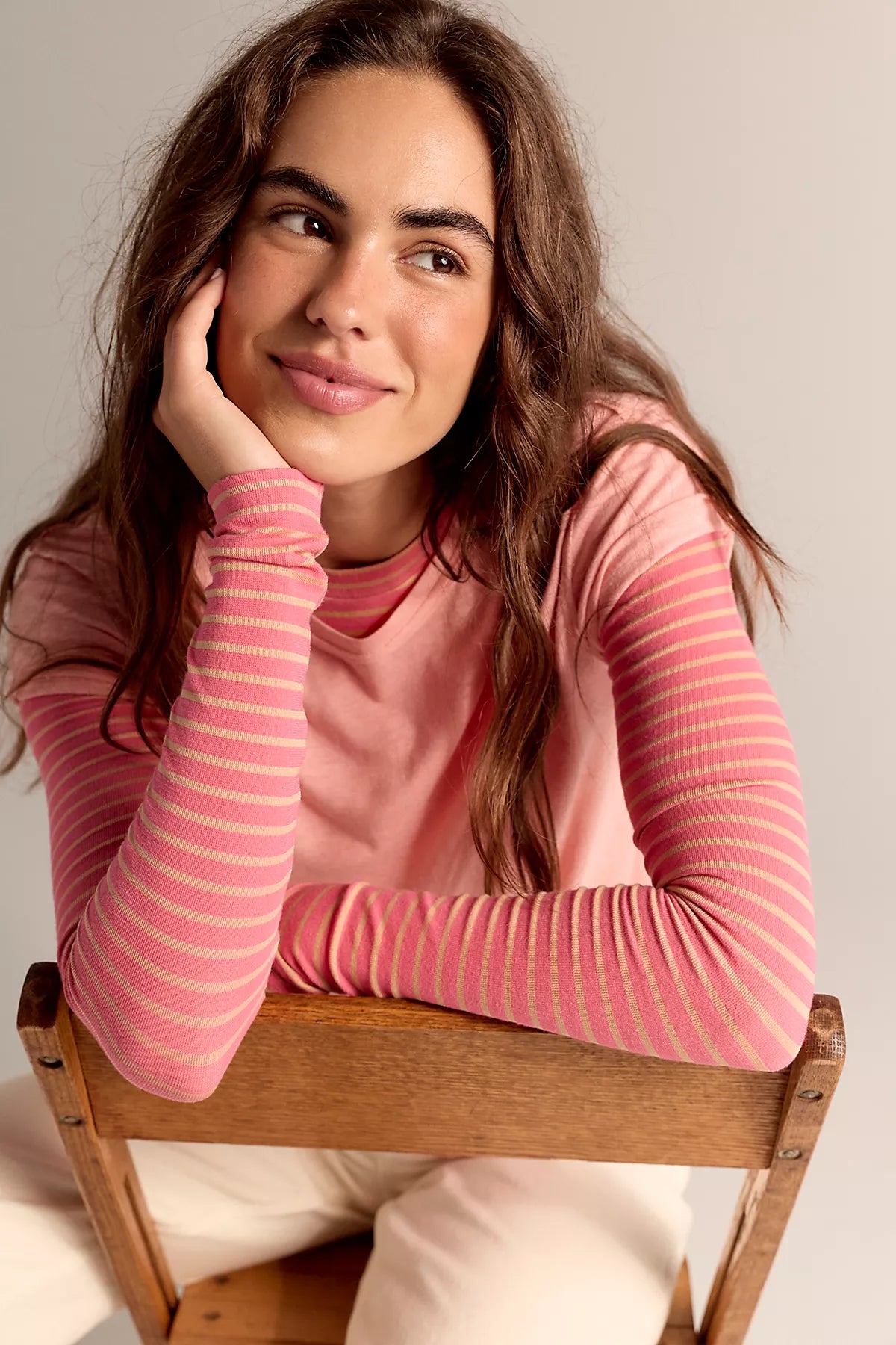 Just Enough Stripe Crew Neck Long Sleeve