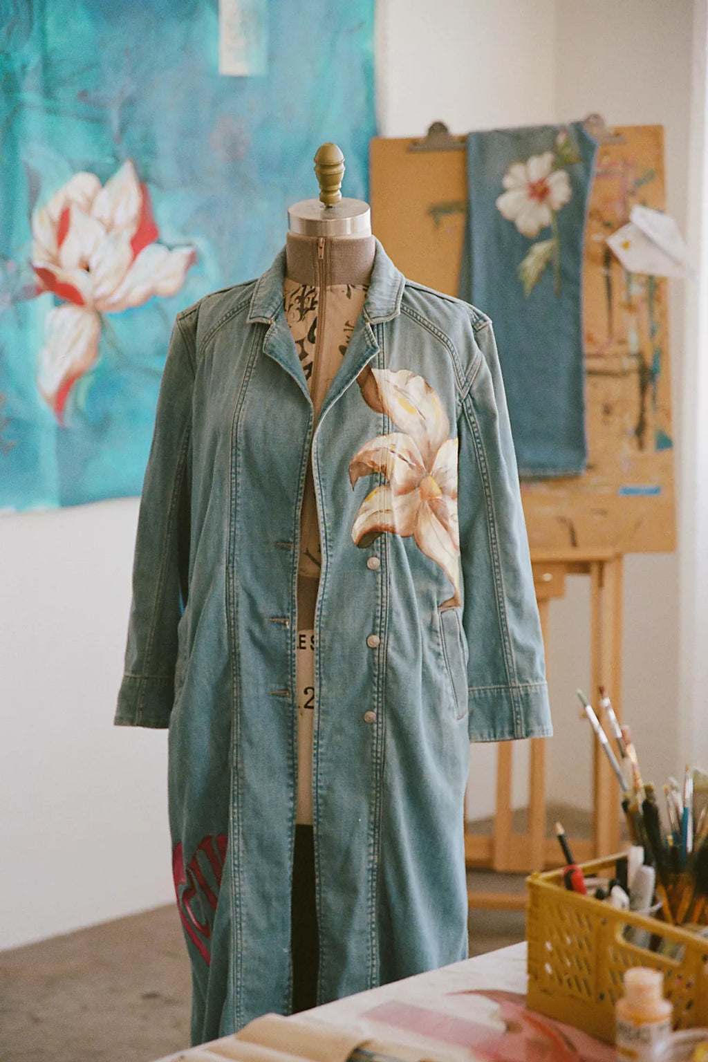 FP X Juliet Johnstone Hand-Painted Monique Denim Duster