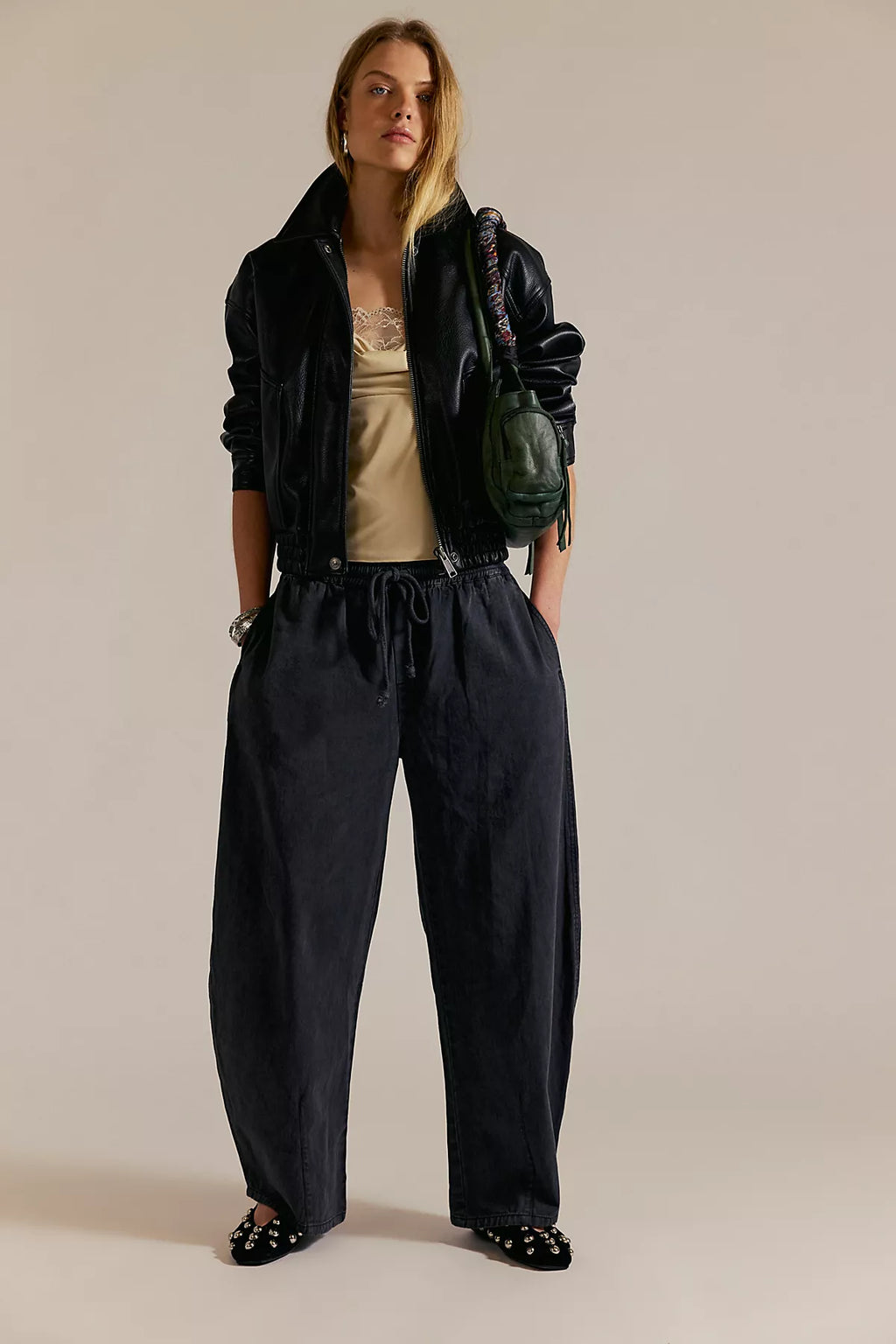 Lex Pull-On Barrel Pants