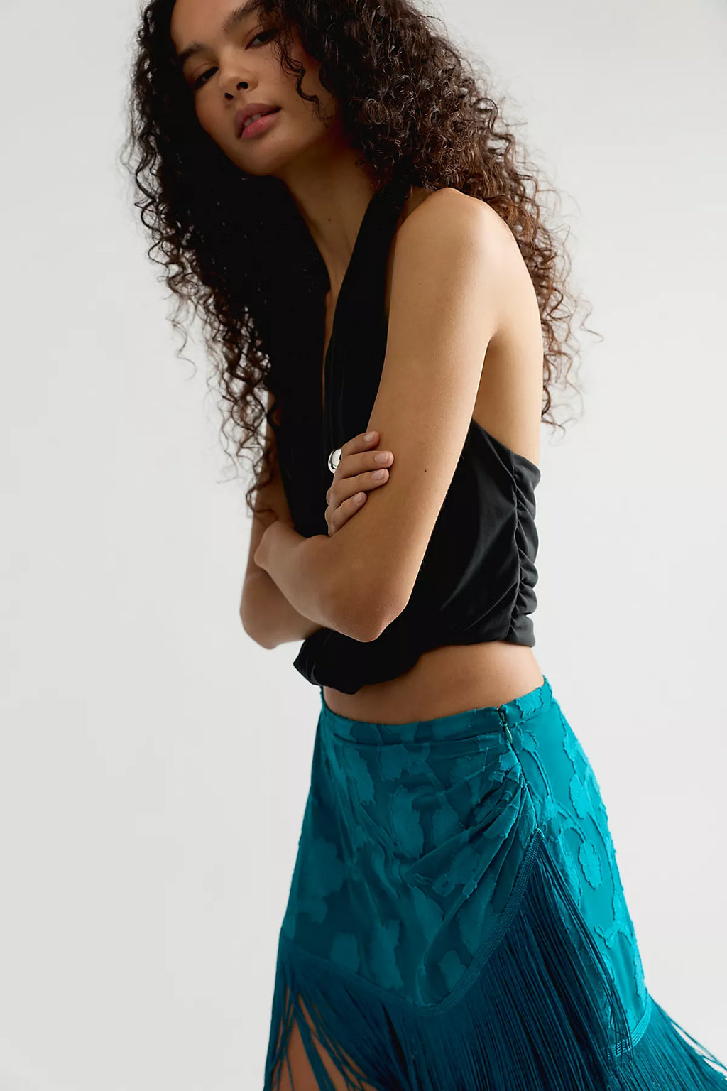 Nigel Preston Micro Mini Fringe Skirt