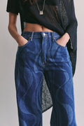 MOTHER The Lasso Sneak Printed Jeans