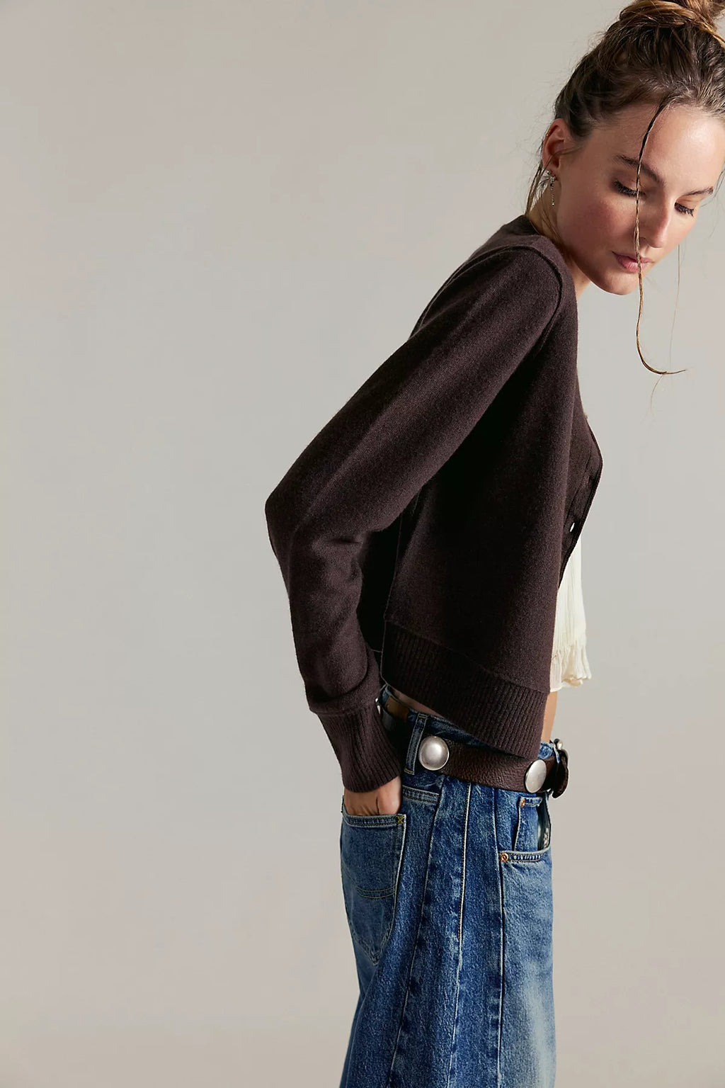Nocturnal Solid Cashmere Cardi