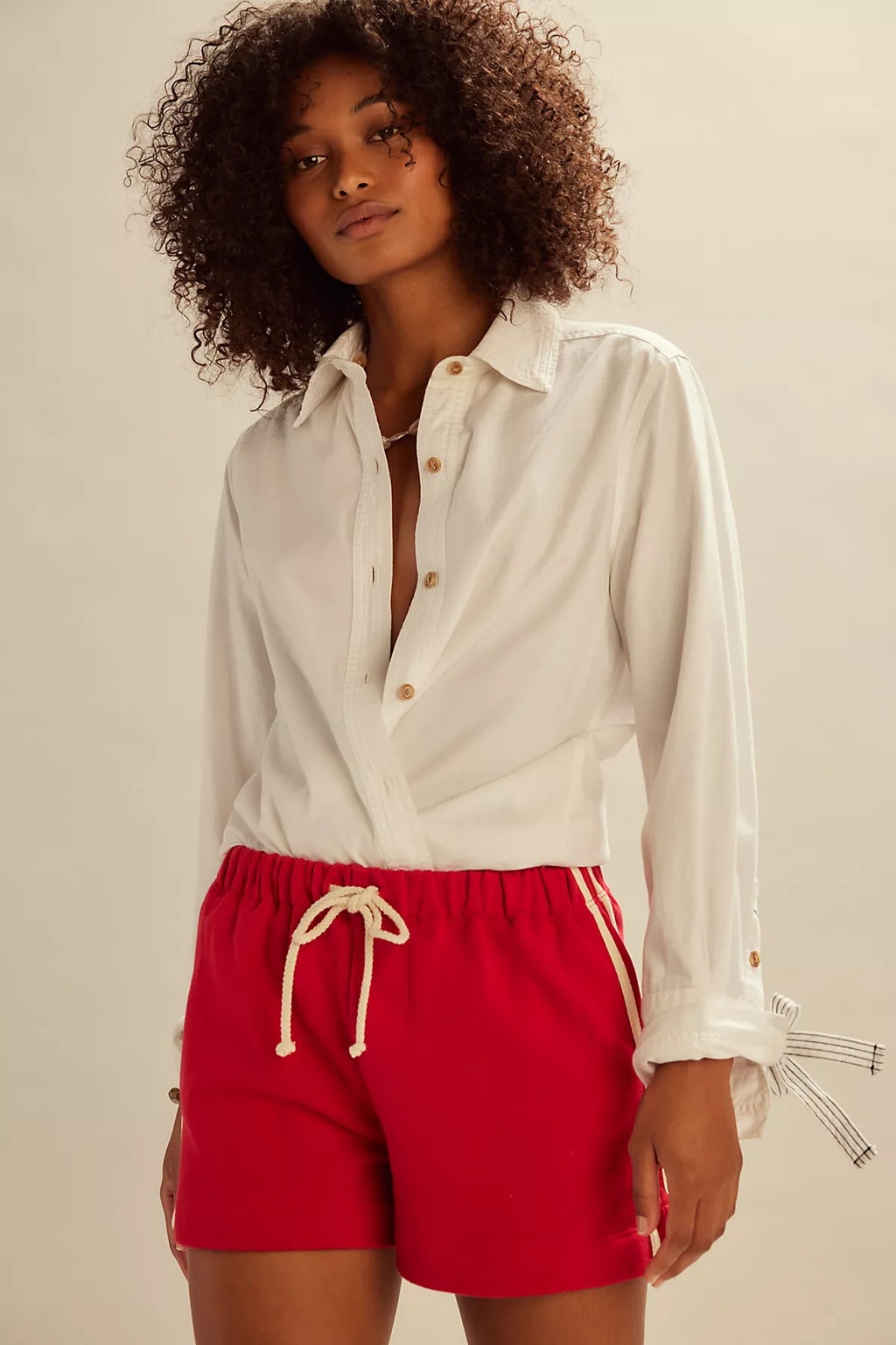 DONNI. The Stripe Eco-Terry Shorts