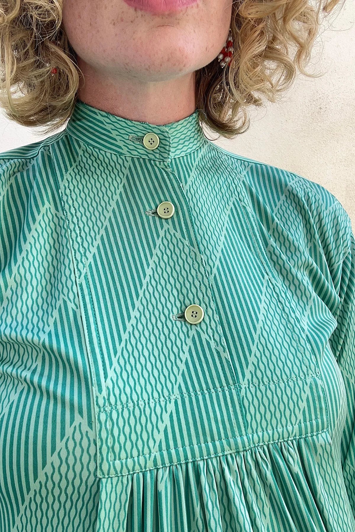 Issey Miyake 1 to 3 Green Pattern Dress Selected by The Curatorial Dept.