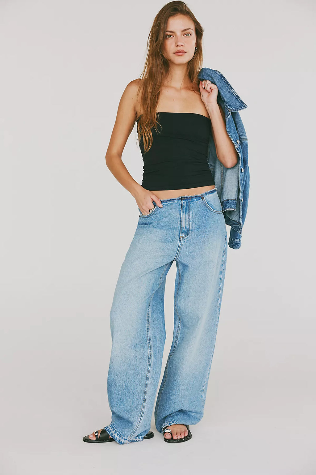 OneTeaspoon Raw Waist Baxter's Wide-Leg Jeans