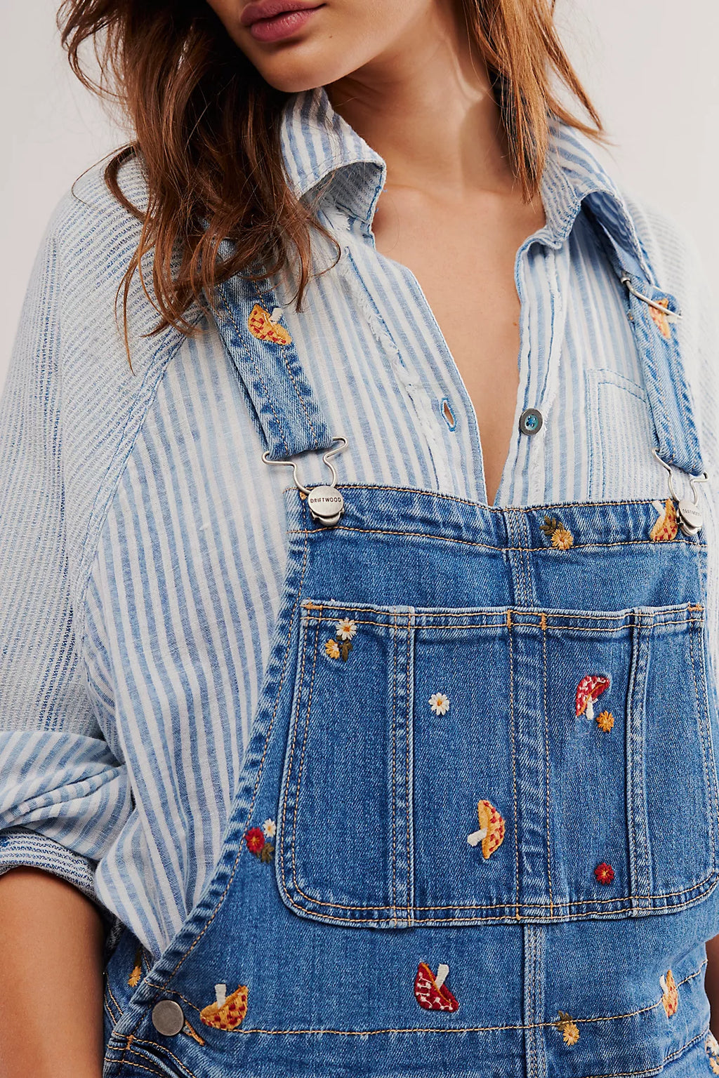 Driftwood Embroidered Shortalls