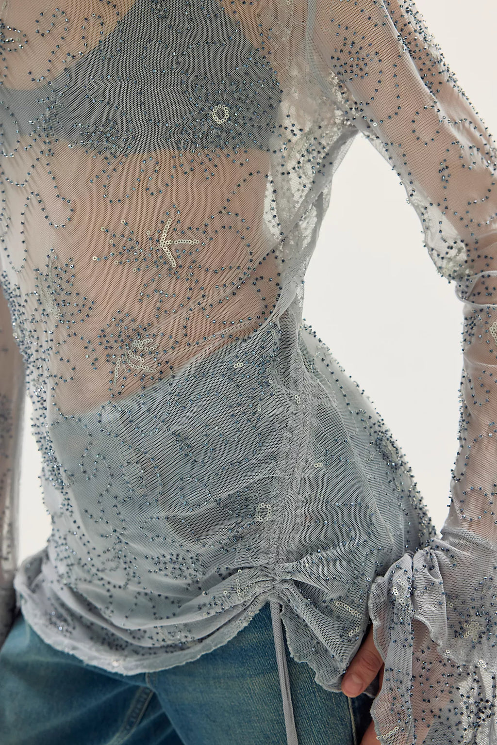 One Night Out Long Sleeve Embellished Top