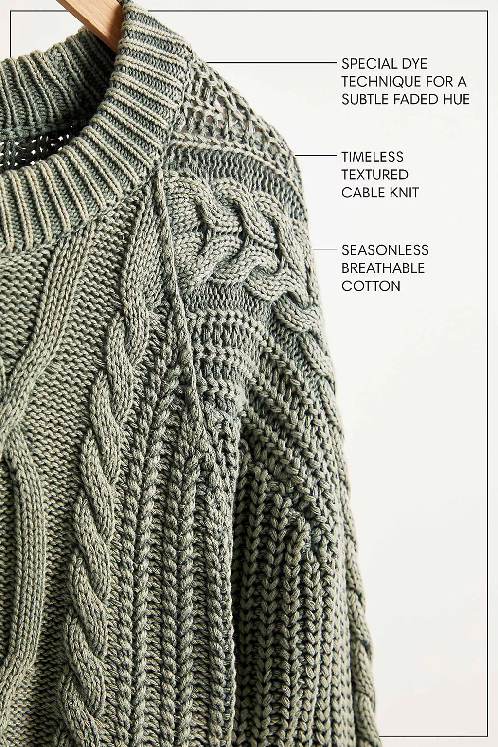 Frankie Cable Knit Cotton Sweater