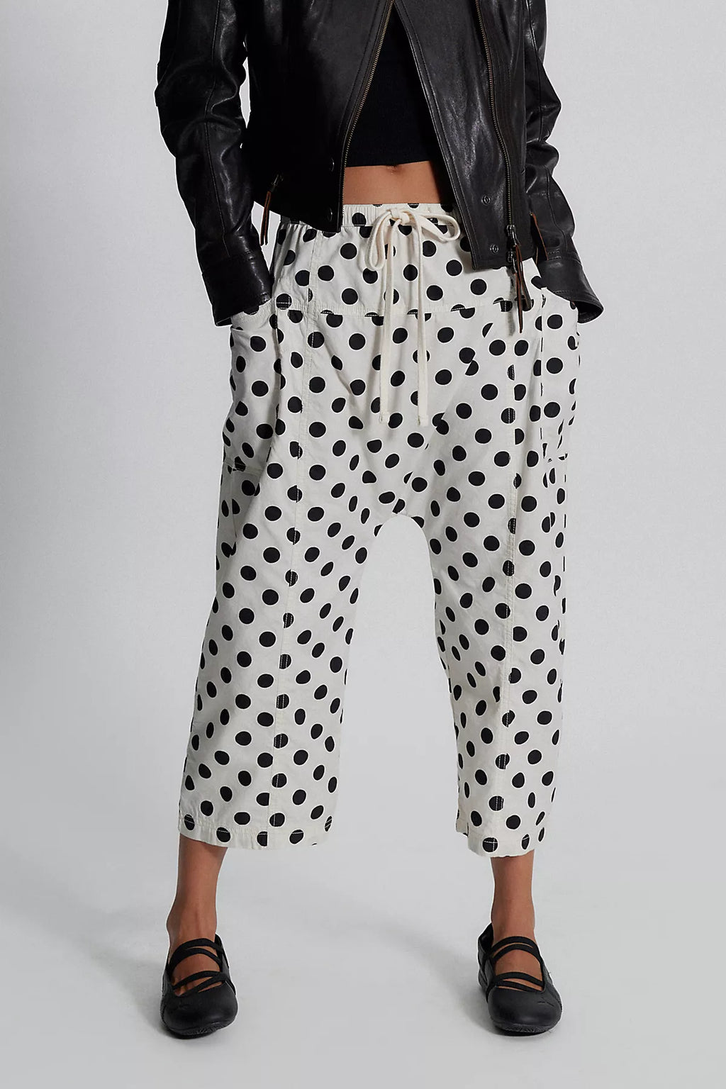 Need You Now Printed Cotton-Poplin Harem Pants