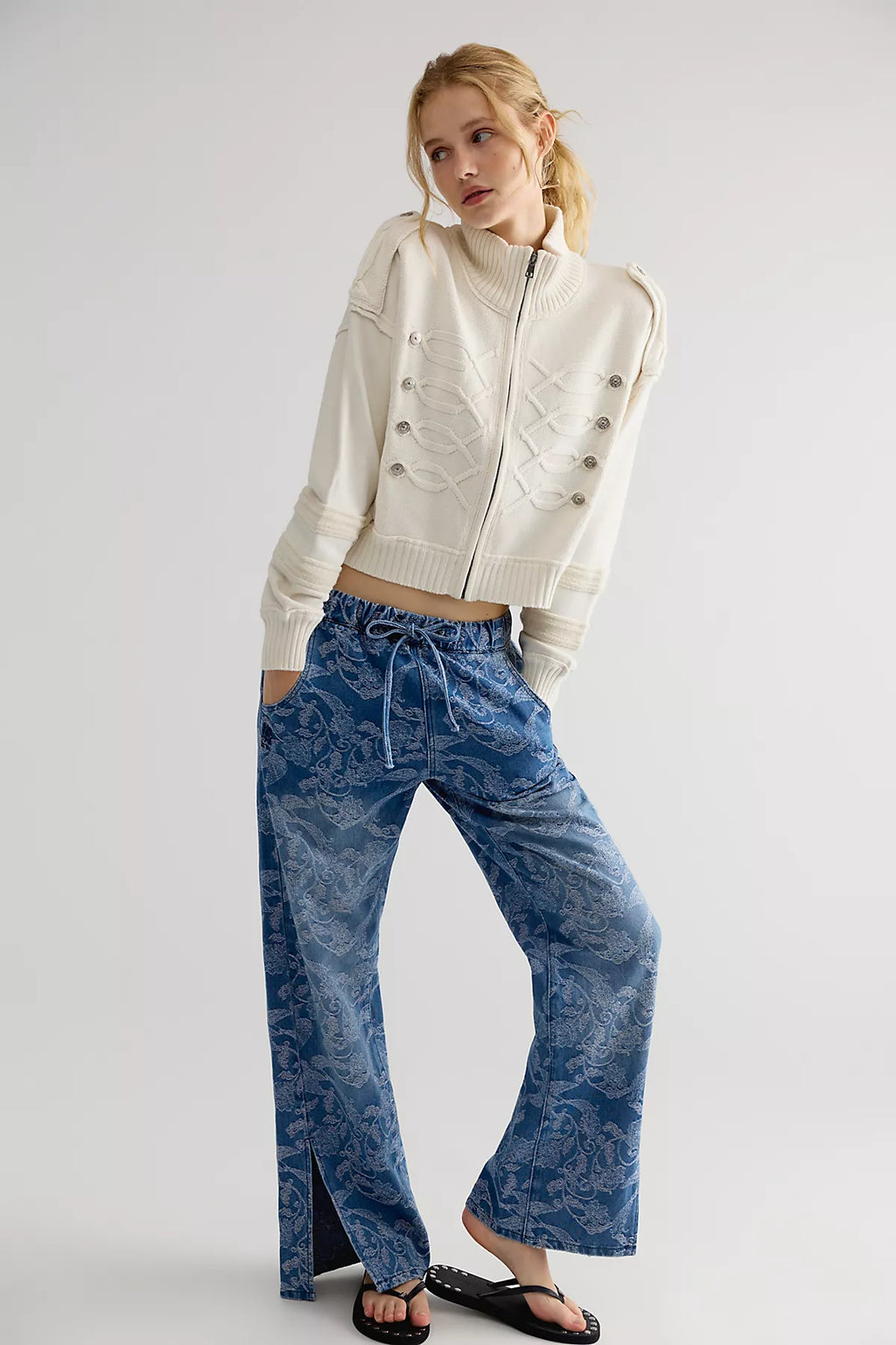 OneTeaspoon Roadhouse Pull-On Wide-Leg Jeans