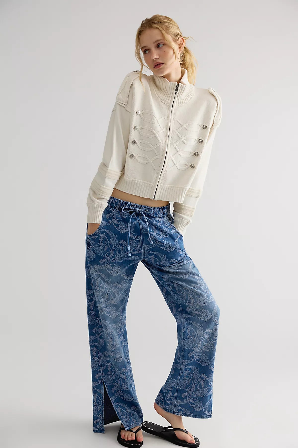 OneTeaspoon Roadhouse Pull-On Wide-Leg Jeans