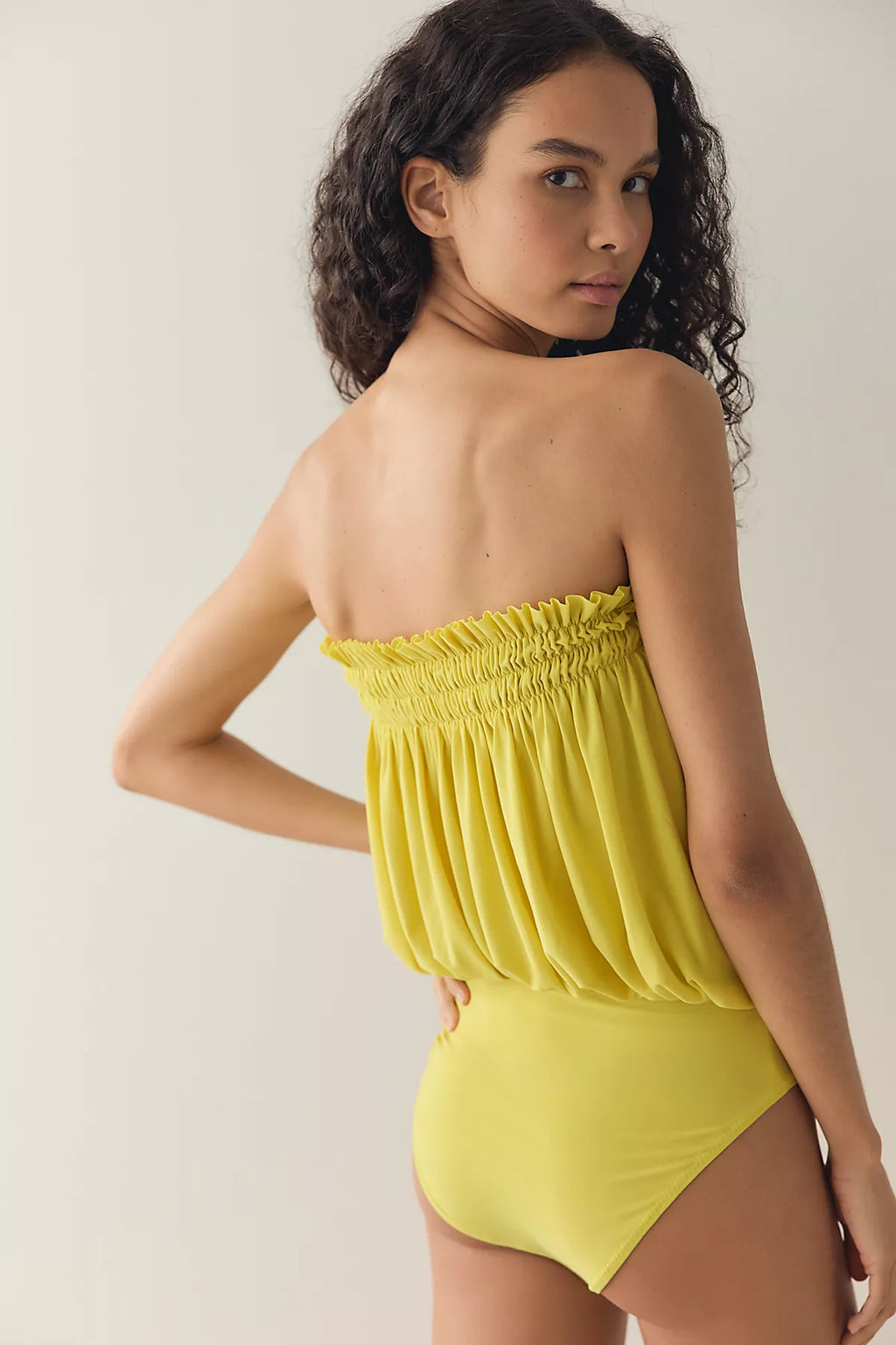 Norma Kamali Strapless Peasant Bodysuit